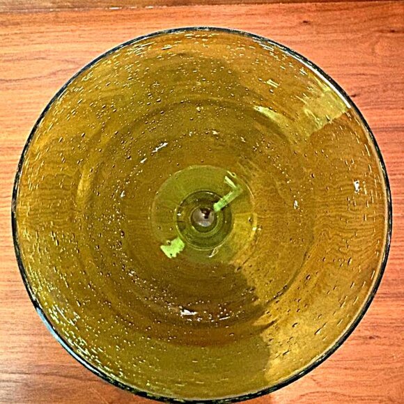 Artland Salute Iris Sage Green Hand-blown Bubble Glass Water Goblet - 8" 16 oz. - Picture 3 of 5